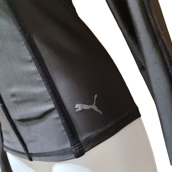 Puma Women's XS Nocturnal Long Sleeve Shirt Black Velvet Dry Cell Style 515697 - Picture 8 of 10